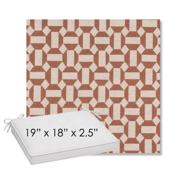 Picture of Assemble Clay | Sunbrella® 19" x 18" Outdoor Dining Cushion