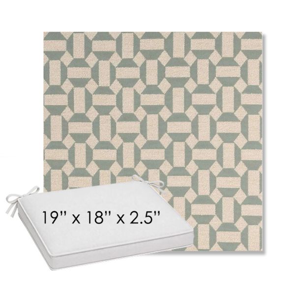 Picture of Assemble Mist | Sunbrella® 19" x 18" Outdoor Dining Cushion