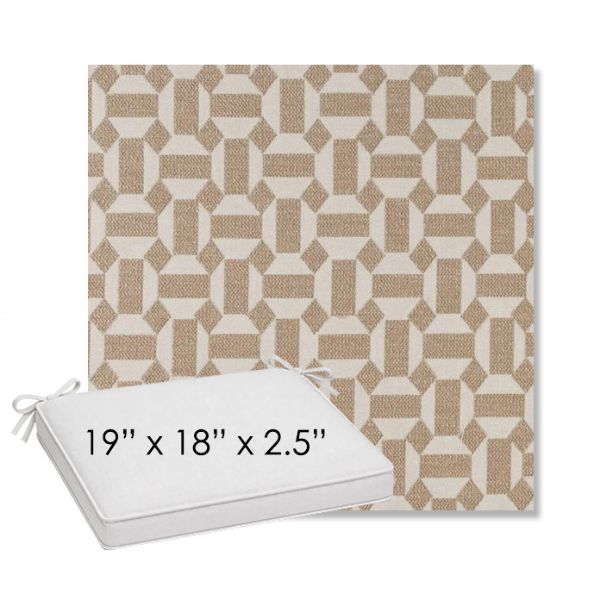 Picture of Assemble Sand | Sunbrella® 19" x 18" Outdoor Dining Cushion