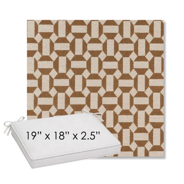 Picture of Assemble Teak | Sunbrella® 19" x 18" Outdoor Dining Cushion