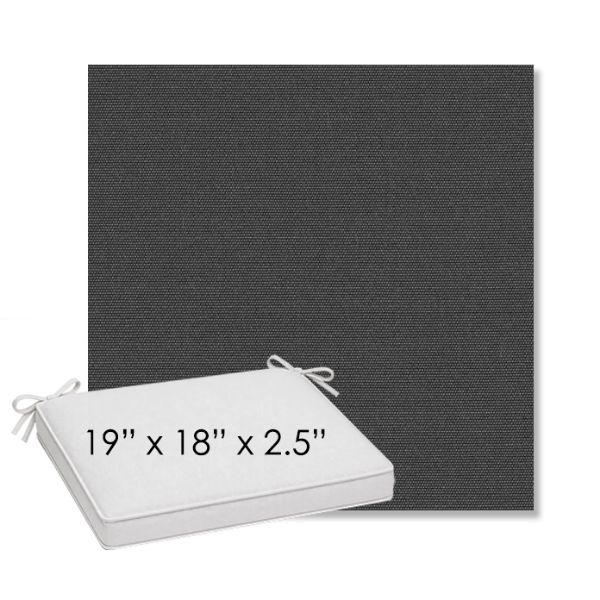 Picture of Canvas Carbon | Sunbrella® 19" x 18" Outdoor Dining Cushion