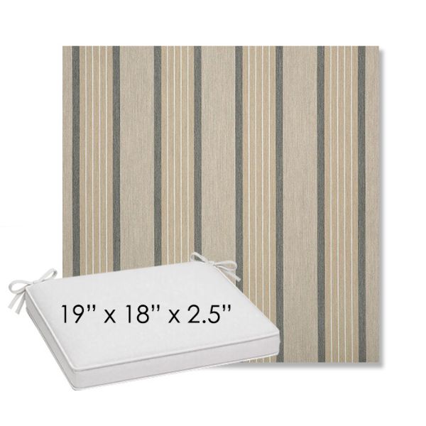 Picture of Cove Pebble | Sunbrella® 19" x 18" Outdoor Dining Cushion
