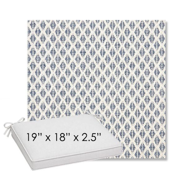 Picture of Detail Denim | Sunbrella® 19" x 18" Outdoor Dining Cushion