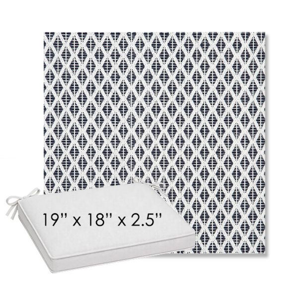 Picture of Detail Navy | Sunbrella® 19" x 18" Outdoor Dining Cushion