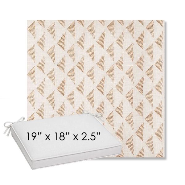 Picture of Etched Angles Cognac | Sunbrella® 19" x 18" Outdoor Dining Cushion