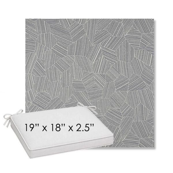 Picture of Leaf Structure Slate | Sunbrella® 19" x 18" Outdoor Dining Cushion