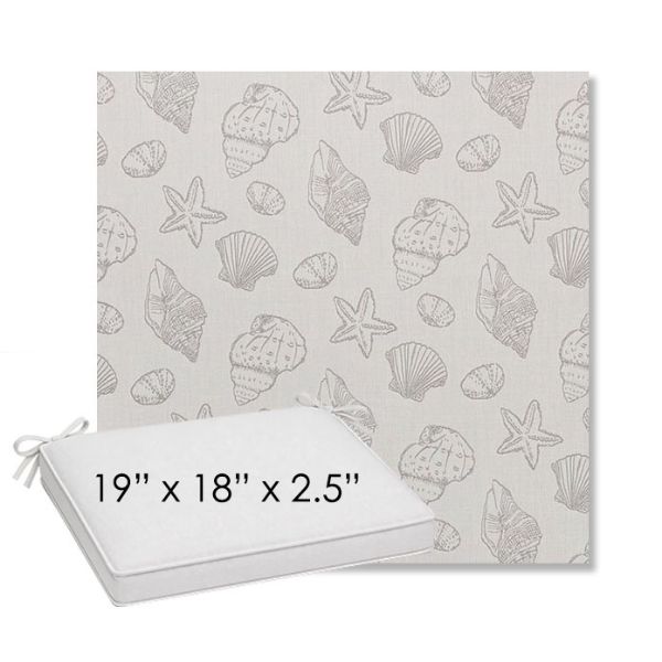 Picture of Nantucket Fossil | Sunbrella® 19" x 18" Outdoor Dining Cushion