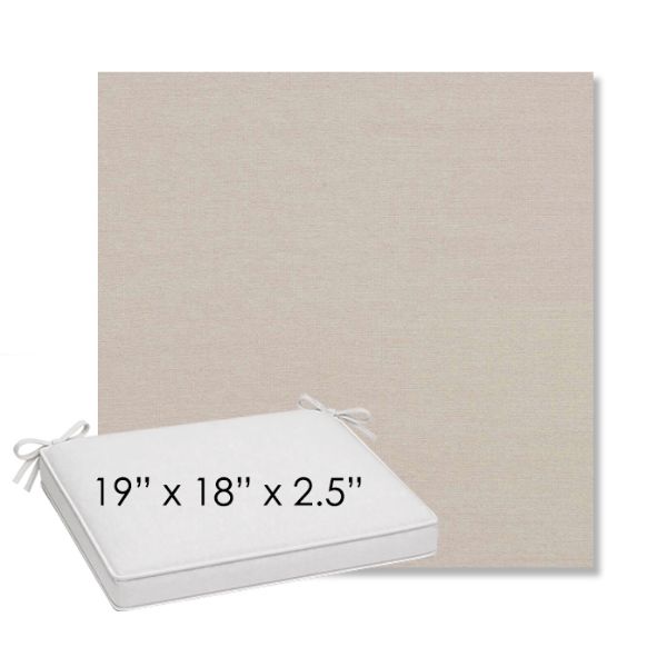 Picture of Natte Linen Chalk | Sunbrella® 19" x 18" Outdoor Dining Cushion