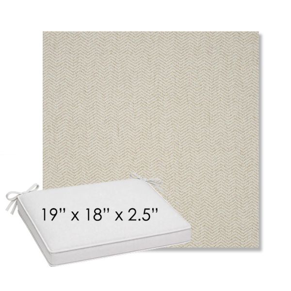 Picture of Odette Alabaster | Sunbrella® 19" x 18" Outdoor Dining Cushion