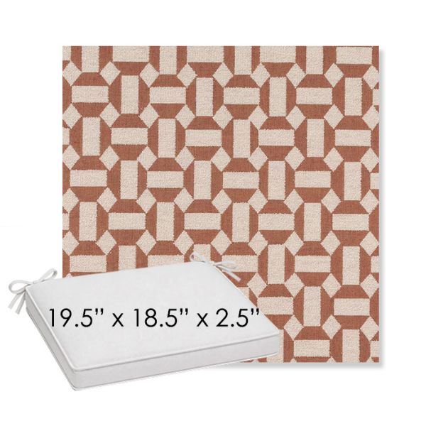 Picture of Assemble Clay | Sunbrella® 19.5" x 18.5" Outdoor Dining Cushion