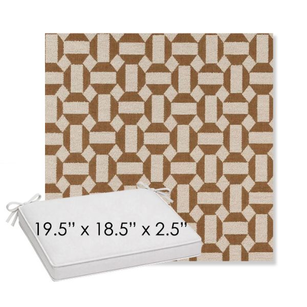 Picture of Assemble Teak | Sunbrella® 19.5" x 18.5" Outdoor Dining Cushion