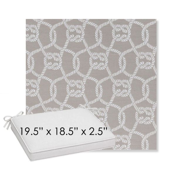 Picture of Bar Harbor Pebble | Sunbrella® 19.5" x 18.5" Outdoor Dining Cushion