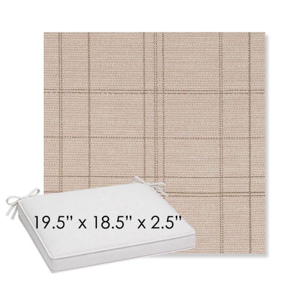 Picture of Camper Snowcap | Sunbrella® 19.5" x 18.5" Outdoor Dining Cushion
