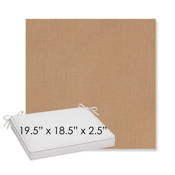 Picture of Canvas Raffia | Sunbrella® 19.5" x 18.5" Outdoor Dining Cushion