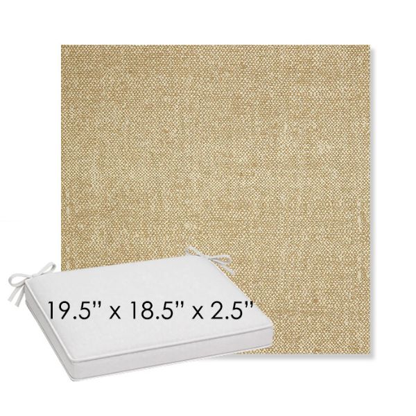Picture of Chartres Hemp | Sunbrella® 19.5" x 18.5" Outdoor Dining Cushion