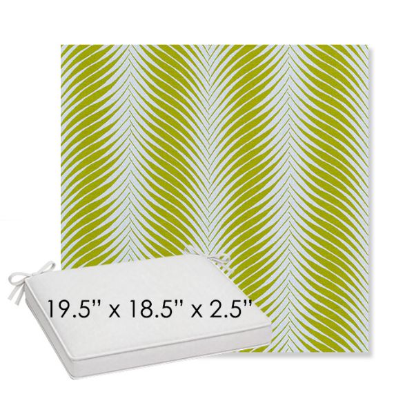 Picture of Clock Out Frond | Sunbrella® 19.5" x 18.5" Outdoor Dining Cushion