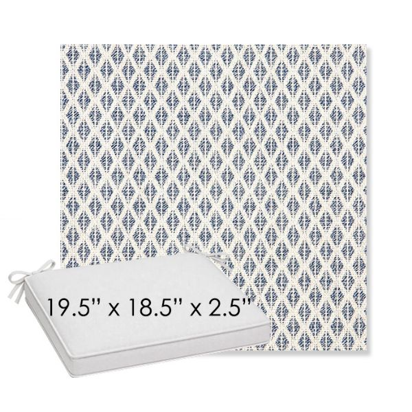 Picture of Detail Denim | Sunbrella® 19.5" x 18.5" Outdoor Dining Cushion
