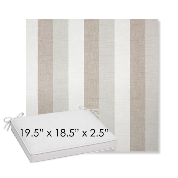 Picture of Direction Linen | Sunbrella® 19.5" x 18.5" Outdoor Dining Cushion