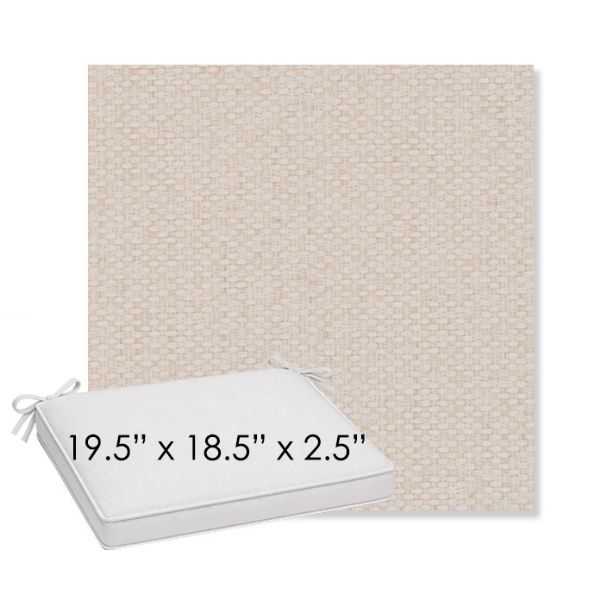 Picture of Dumont Cream | Sunbrella® 19.5" x 18.5" Outdoor Dining Cushion