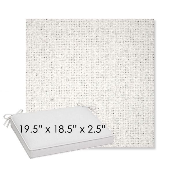 Picture of Dumont Snow | Sunbrella® 19.5" x 18.5" Outdoor Dining Cushion