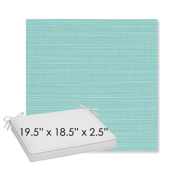 Picture of Dupione Celeste | Sunbrella® 19.5" x 18.5" Outdoor Dining Cushion