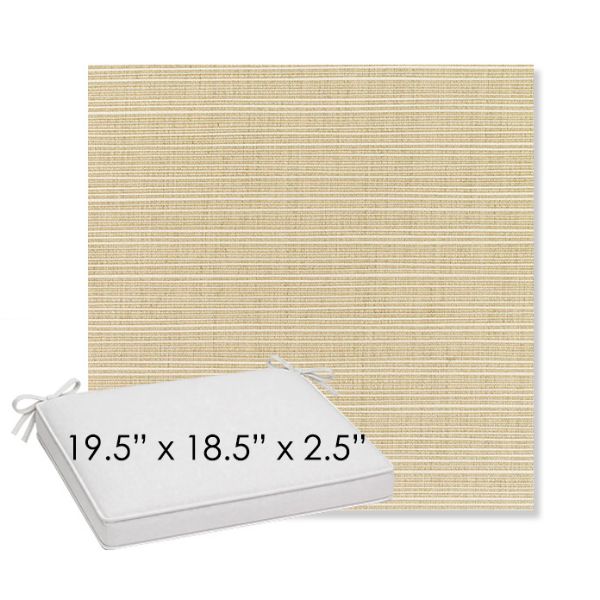 Picture of Dupione Sand | Sunbrella® 19.5" x 18.5" Outdoor Dining Cushion