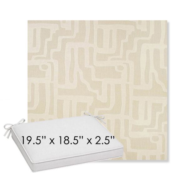 Picture of Escher Alabaster | Sunbrella® 19.5" x 18.5" Outdoor Dining Cushion