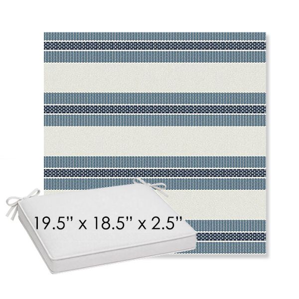 Picture of Excel Denim | Sunbrella® 19.5" x 18.5" Outdoor Dining Cushion