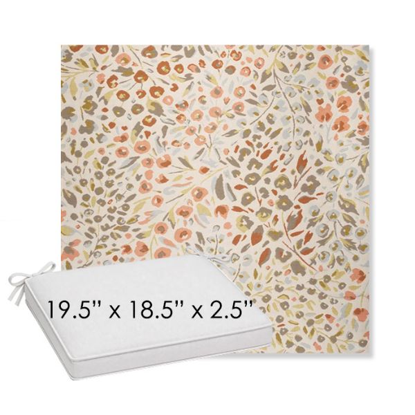 Picture of Flora Sunset | Sunbrella® 19.5" x 18.5" Outdoor Dining Cushion