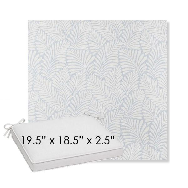 Picture of Frond Sky | Sunbrella® 19.5" x 18.5" Outdoor Dining Cushion