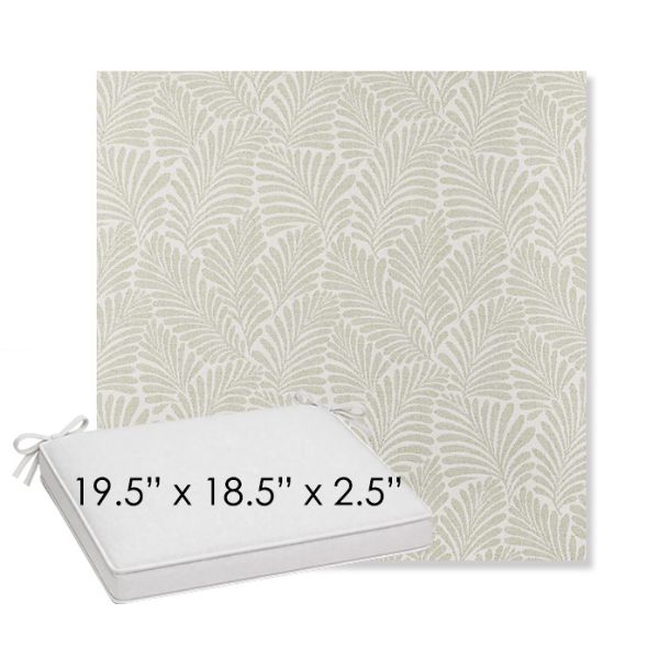 Picture of Frond Spring | Sunbrella® 19.5" x 18.5" Outdoor Dining Cushion