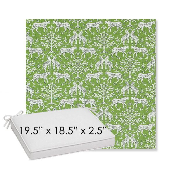Picture of Jaipur Frame Chive | Sunbrella® 19.5" x 18.5" Outdoor Dining Cushion