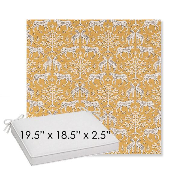 Picture of Jaipur Frame Honey | Sunbrella® 19.5" x 18.5" Outdoor Dining Cushion