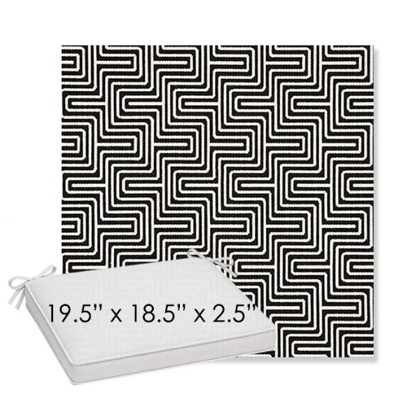 Picture of Key Figure Onyx | Sunbrella® 19.5" x 18.5" Outdoor Dining Cushion