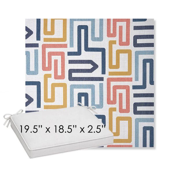 Picture of Labyrinth Fiesta | Sunbrella® 19.5" x 18.5" Outdoor Dining Cushion
