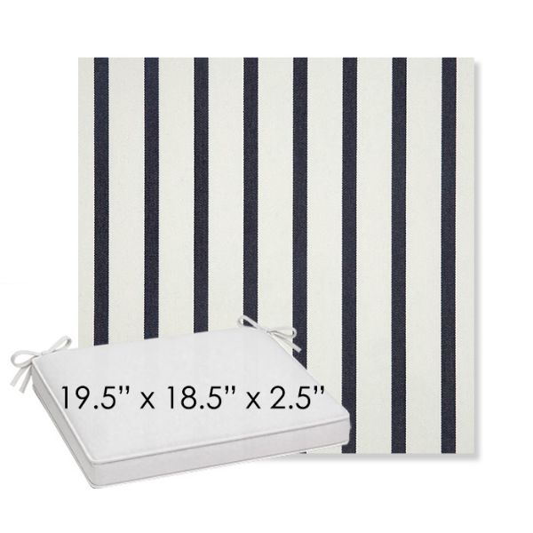 Picture of Lido Indigo | Sunbrella® 19.5" x 18.5" Outdoor Dining Cushion