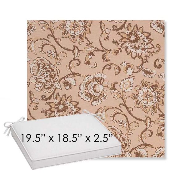 Picture of Martha Floral Dogwood | Sunbrella® 19.5" x 18.5" Outdoor Dining Cushion