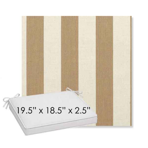 Picture of Maxim Heather Beige | Sunbrella® 19.5" x 18.5" Outdoor Dining Cushion