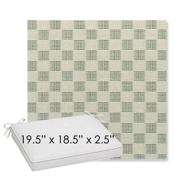 Picture of Mend Juniper | Sunbrella® 19.5" x 18.5" Outdoor Dining Cushion
