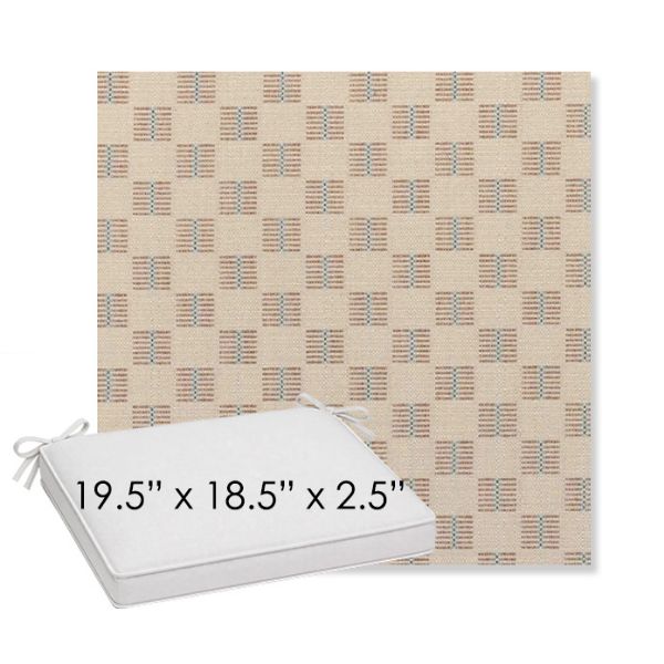 Picture of Mend Terracotta | Sunbrella® 19.5" x 18.5" Outdoor Dining Cushion