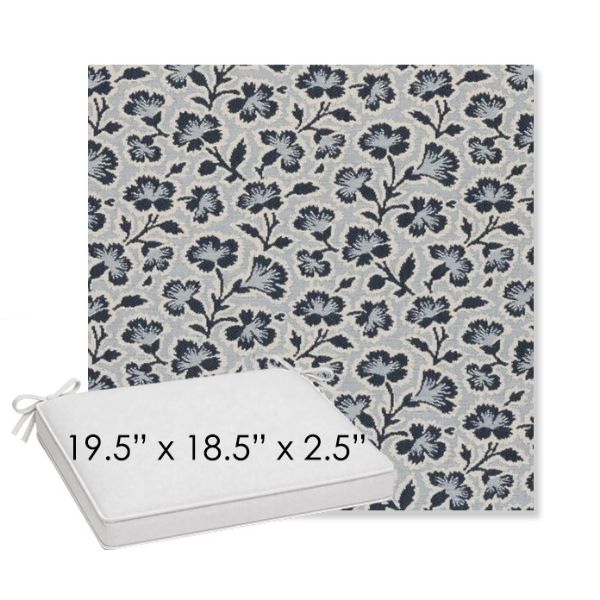 Picture of Mia Sapphire | Sunbrella® 19.5" x 18.5" Outdoor Dining Cushion