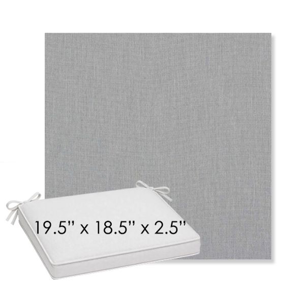 Picture of Natte Grey Chine | Sunbrella® 19.5" x 18.5" Outdoor Dining Cushion