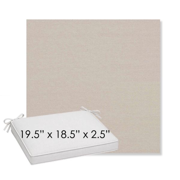 Picture of Natte Linen Chalk | Sunbrella® 19.5" x 18.5" Outdoor Dining Cushion