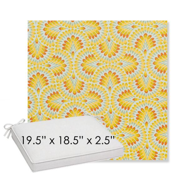 Picture of Plume Tropics | Sunbrella® 19.5" x 18.5" Outdoor Dining Cushion
