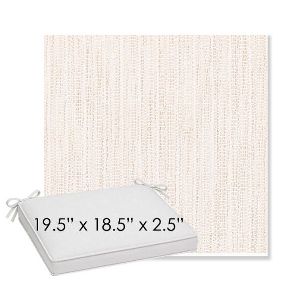 Picture of Poros Eggshell | Sunbrella® 19.5" x 18.5" Outdoor Dining Cushion