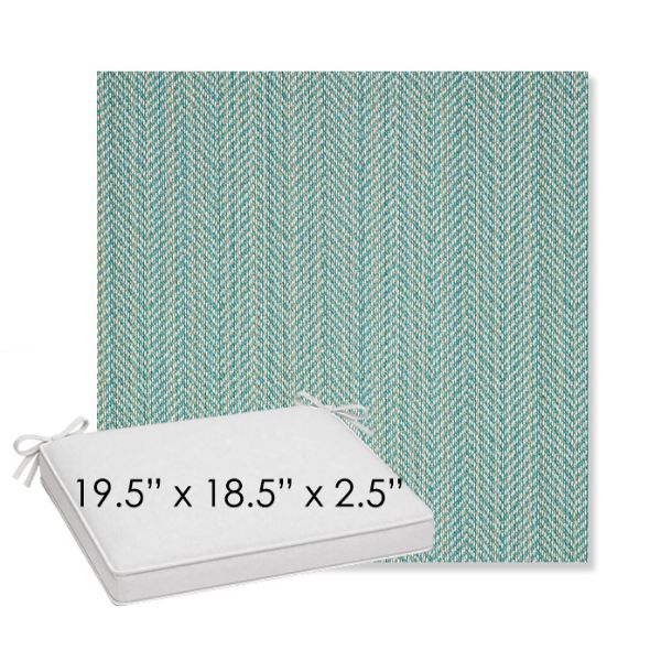 Picture of Posh Aqua | Sunbrella® 19.5" x 18.5" Outdoor Dining Cushion