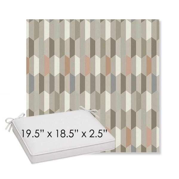 Picture of Precise Fawn | Sunbrella® 19.5" x 18.5" Outdoor Dining Cushion