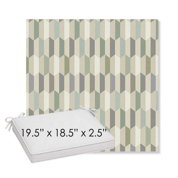 Picture of Precise Spring | Sunbrella® 19.5" x 18.5" Outdoor Dining Cushion