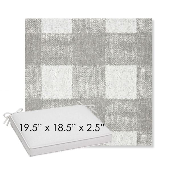 Picture of Preso Pebble | Sunbrella® 19.5" x 18.5" Outdoor Dining Cushion