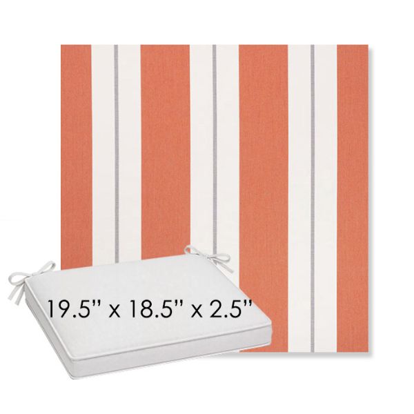Picture of Relate Persimmon | Sunbrella® 19.5" x 18.5" Outdoor Dining Cushion
